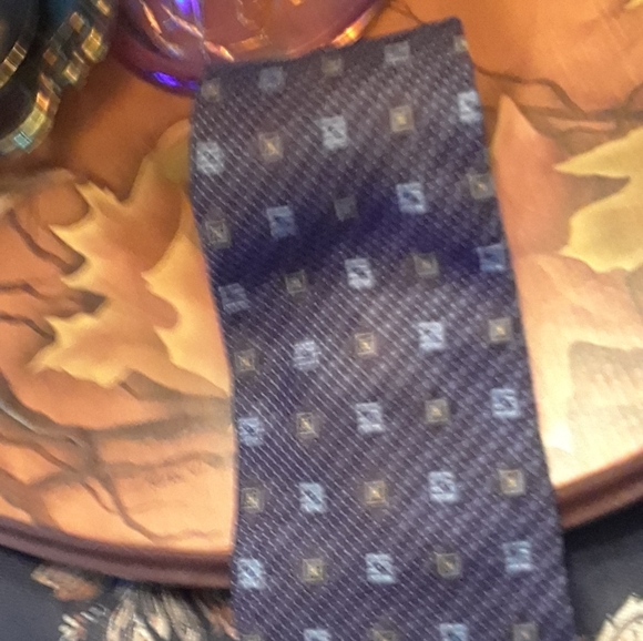 Tommy Hilfiger blue pattern silk tie - Picture 3 of 9